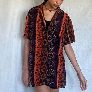 90’s short sleeve button up shirt, Marla Kim, Sz. XL